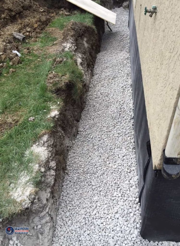 Eyüpsultan bina çevresi drenaj yalıtım çalışması 
