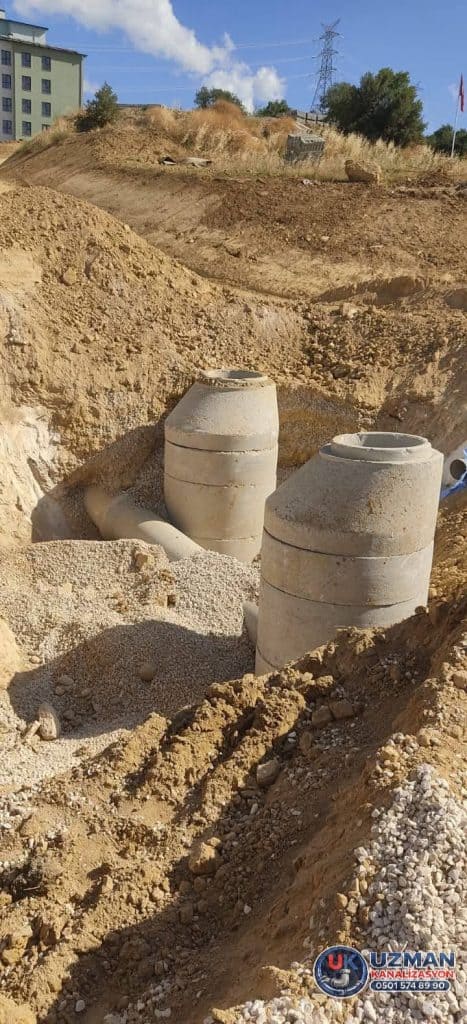 ana hat kanalizasyon boru döşeme uygulaması