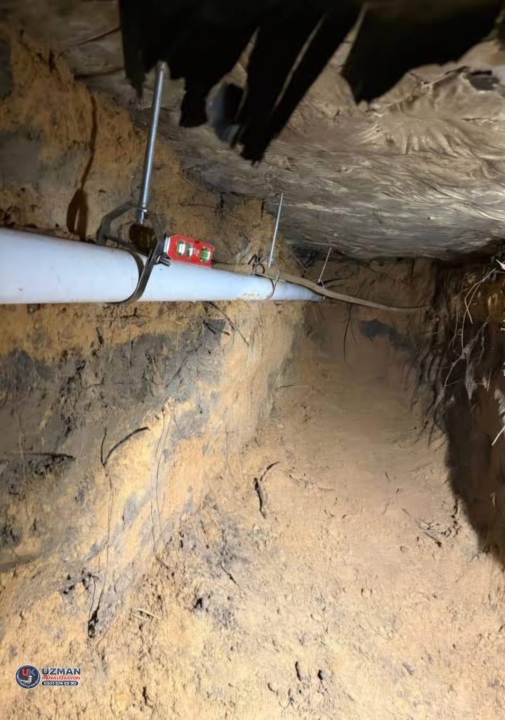 bina altı kanalizasyon tüneli açma işlemi