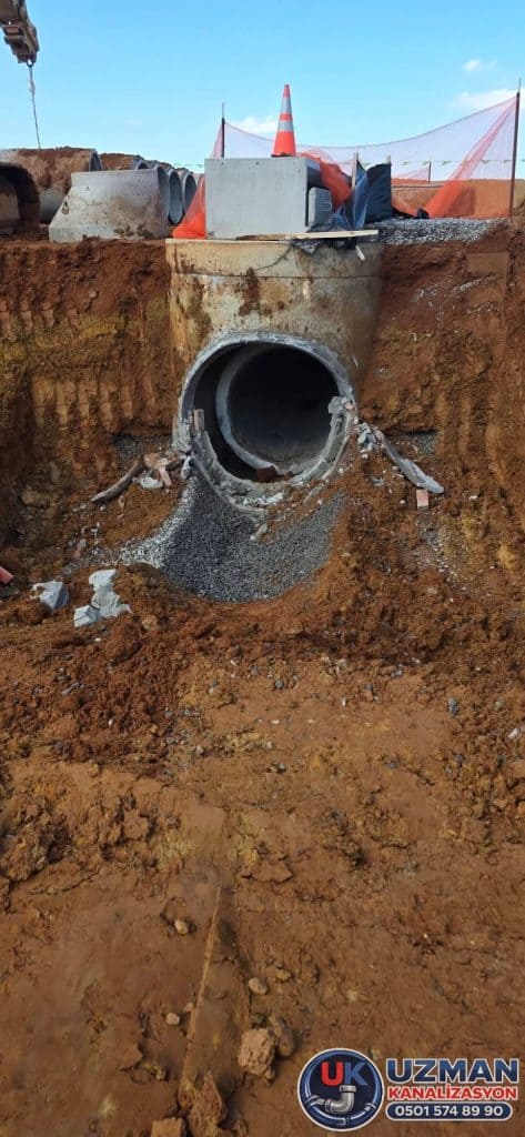 büyük çaplı kanalizasyon boru hattı uygulaması