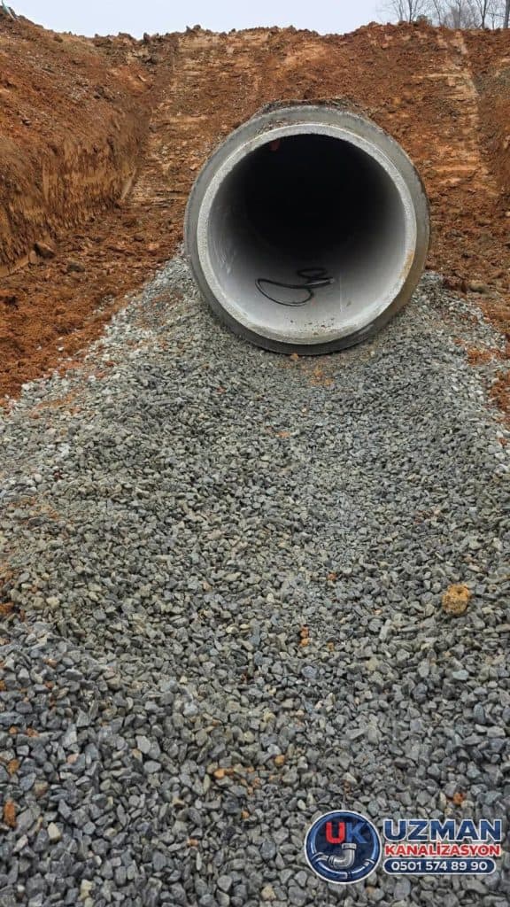 fabrika kanalizasyon altyapı boru döşeme çalışması