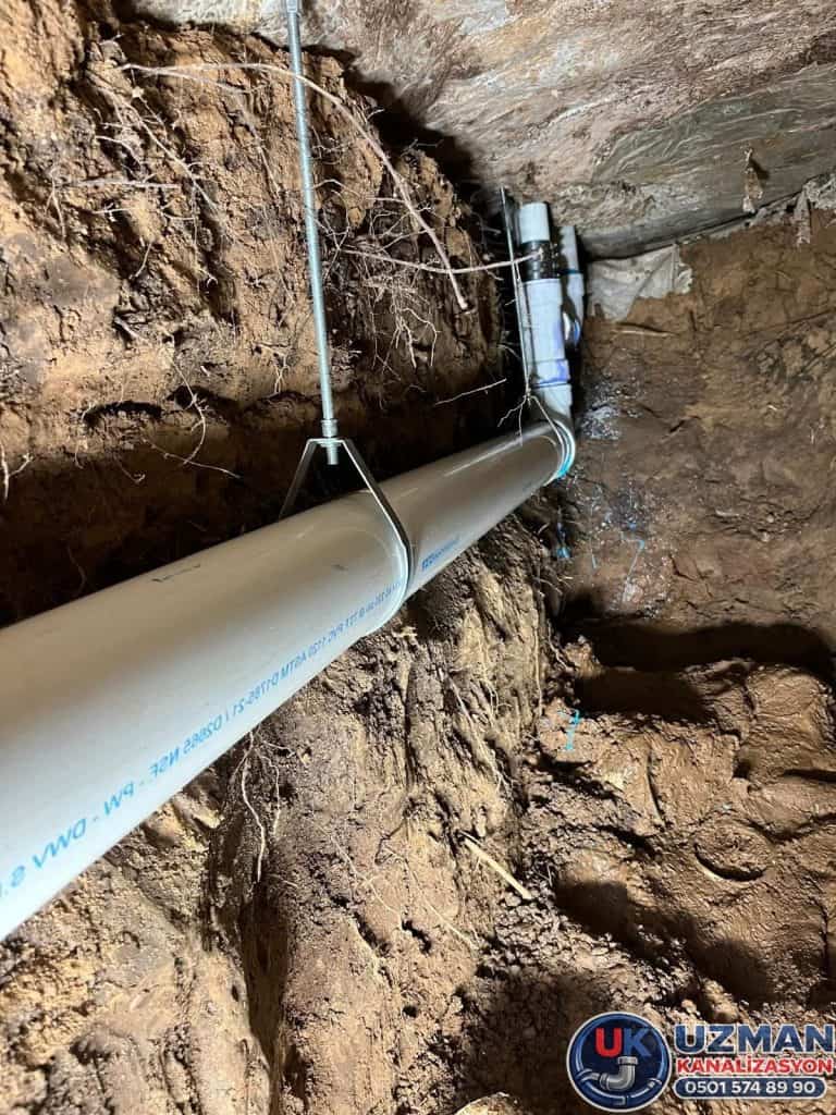 Altyapı tünel kazı ve boru yerleştirme çalışması