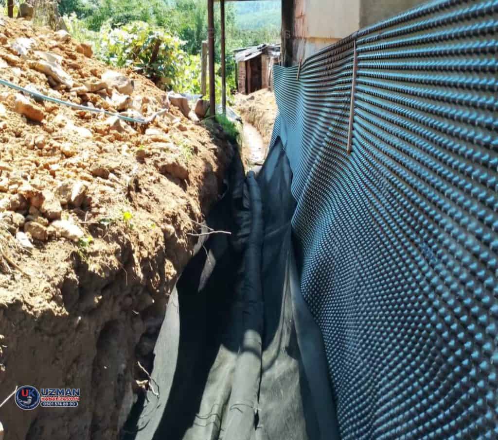 bina çevresi drenaj sistemi uygulaması