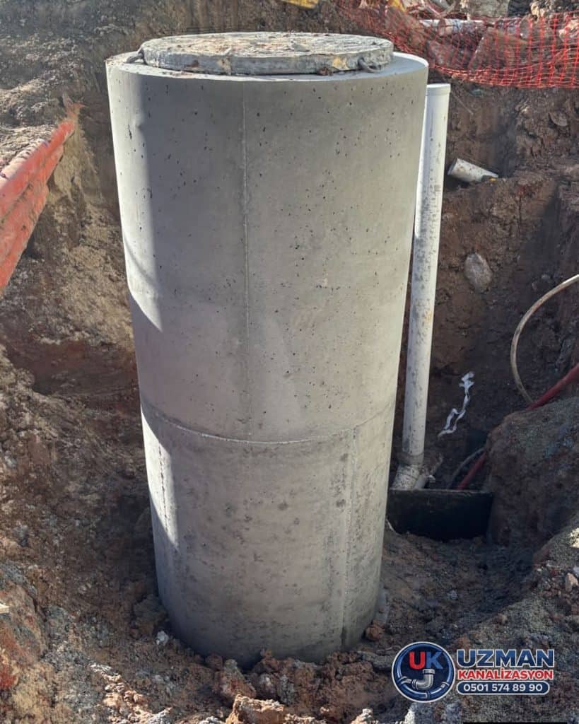dikey betonarme foseptik çukuru ve kanalizasyon bağlantı uygulaması