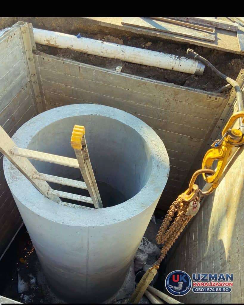 betonarme foseptik çukuru montajı ve altyapı bağlantı çalışması