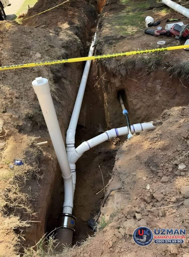 Kanalizasyon boru döşeme ve hat yenileme çalışması