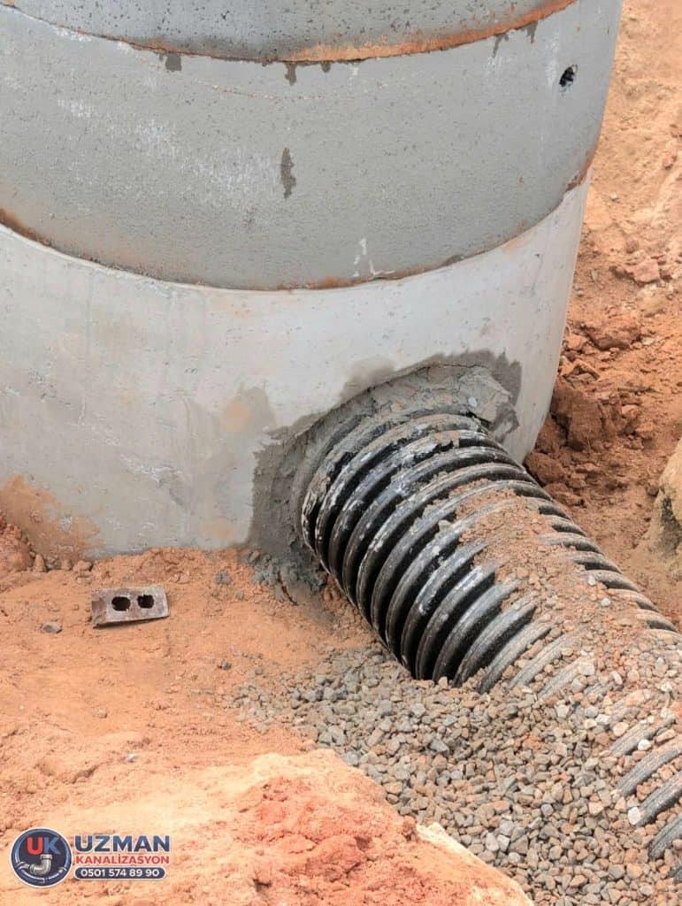 logar boru bağlantısı ve harçlama işlemi
